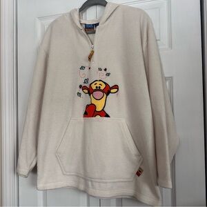 Vintage Winnie the Pooh Tigger Fleece Half Zip-up Jacket with hood